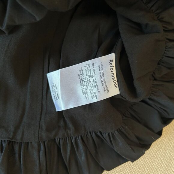NWT Reformation Babette Cotton Mini Dress Sz2 Black Cotton Bubble - Picture 8 of 9